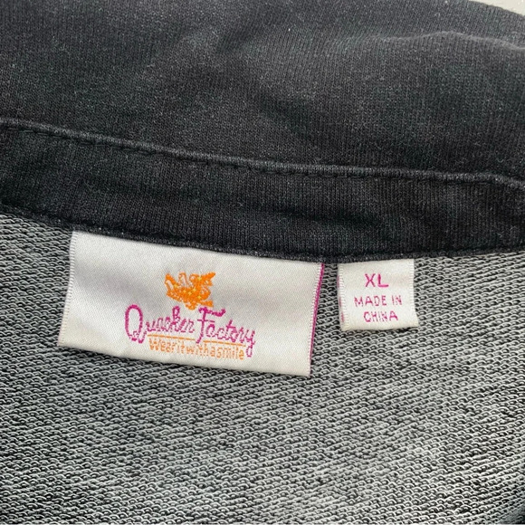 Quacker Factory Jacket XL Black Leopard Animal Print Sparkle Buttons Stretch - Picture 11 of 15